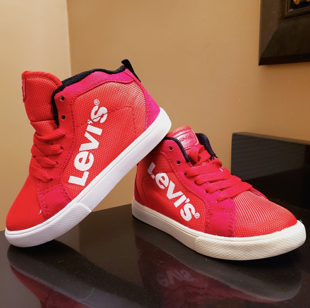Red Boys Levi's High tops, Size 9
